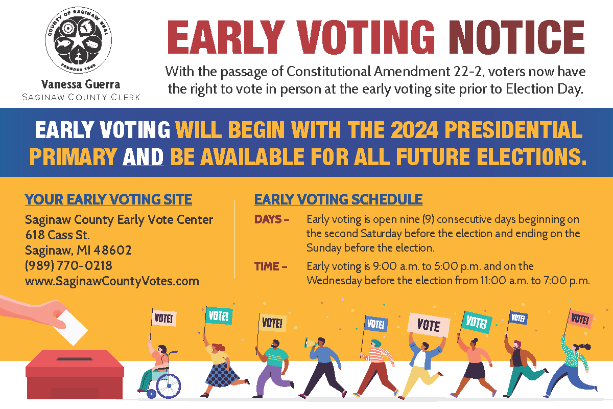Saginaw County Early Vote Center Post Card Notice